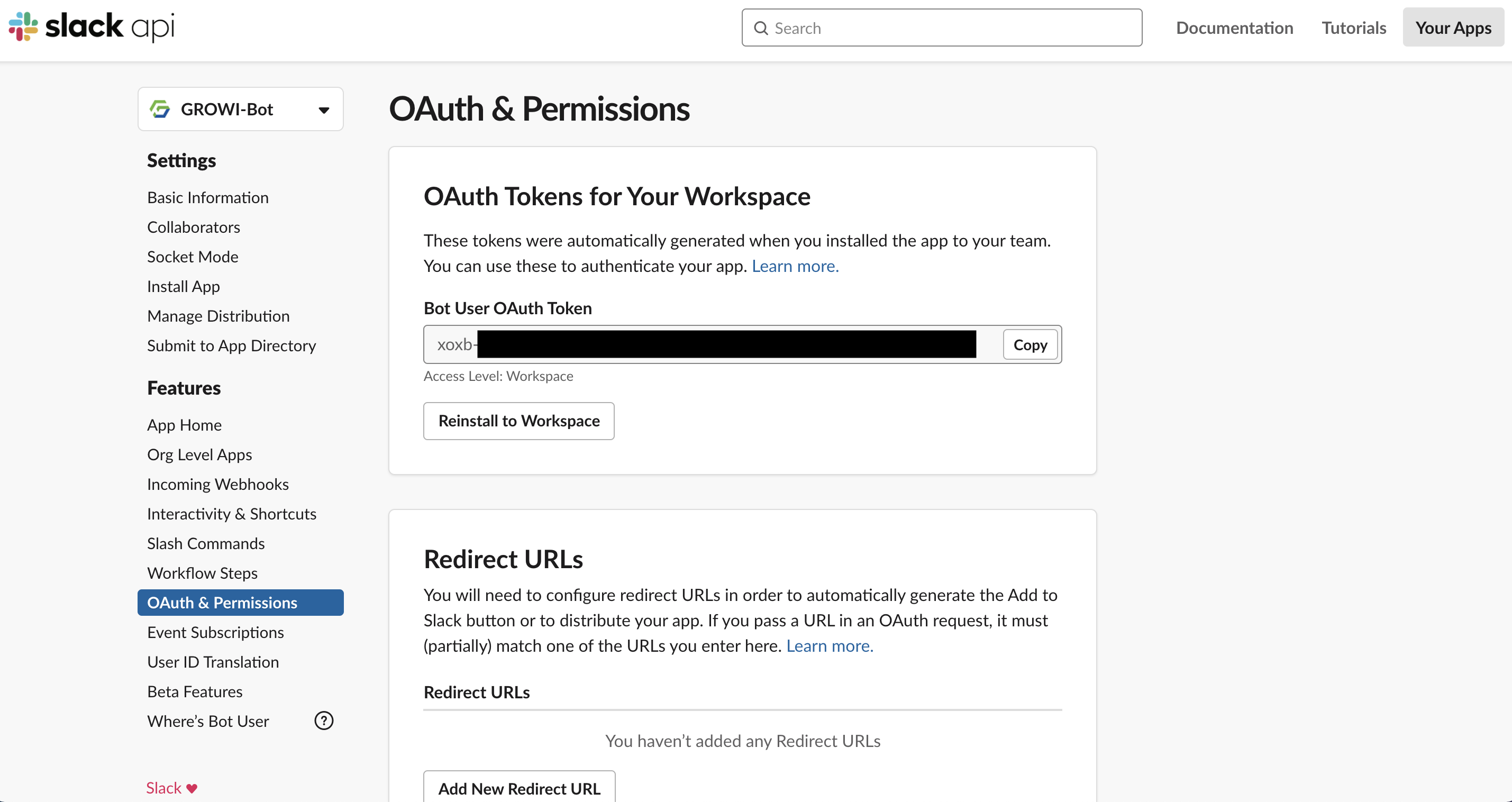 slack-bot-oauth-and-permissions